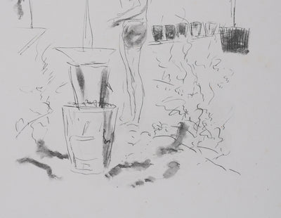 André DUNOYER DE SEGONZAC : Le vendangeur tropézien (noir), Lithographie originale