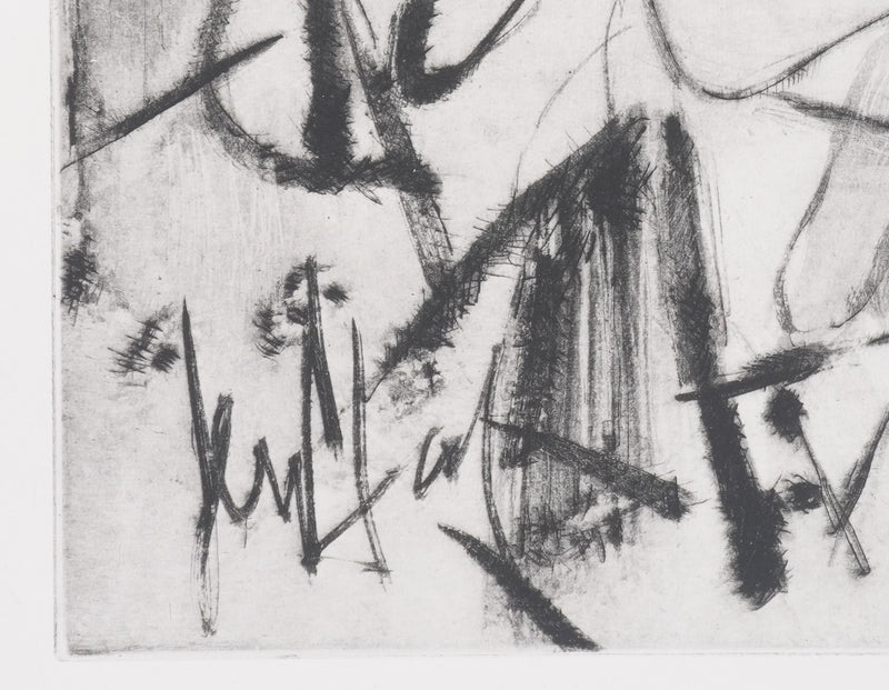 GEN PAUL : Les conscrits (noir), Gravure originale signée