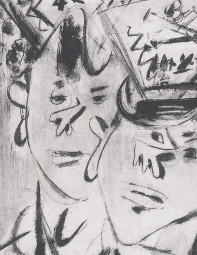 GEN PAUL : Les conscrits (noir), Gravure originale signée