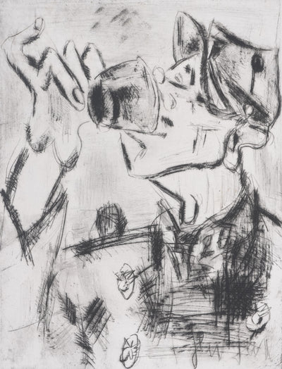 GEN PAUL : L'adjudant (noir), Gravure originale signée