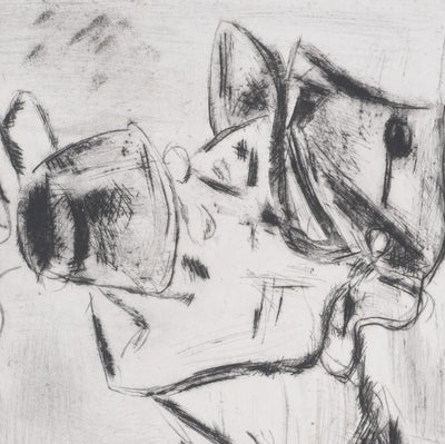 GEN PAUL : L'adjudant (noir), Gravure originale signée