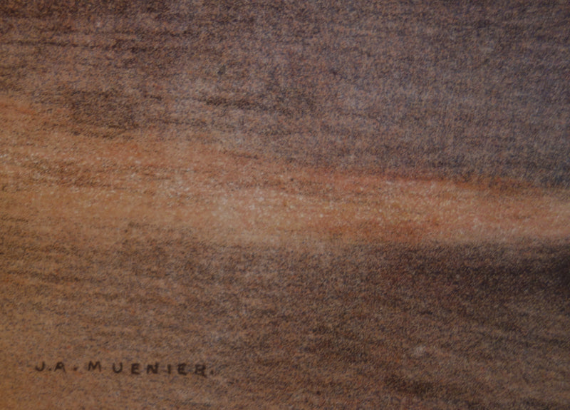 Jules Alexis MUENIER : Le retour des champs, Lithographie originale signée