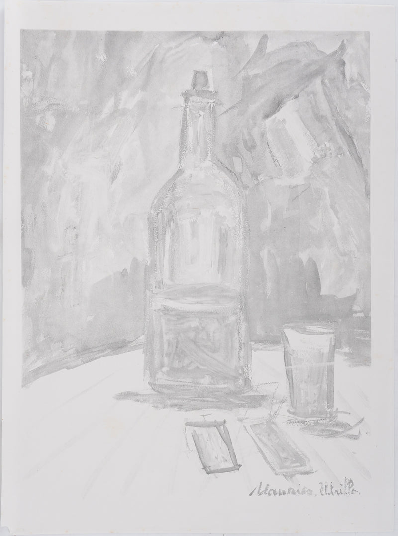 Maurice UTRILLO : Le vin du 14 juillet (noir), Gravure originale signée