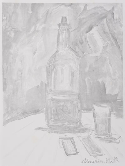 Maurice UTRILLO : Le vin du 14 juillet (noir), Gravure originale signée