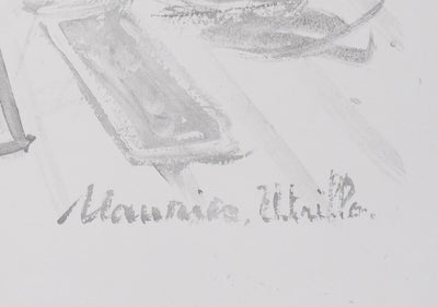 Maurice UTRILLO : Le vin du 14 juillet (noir), Gravure originale signée
