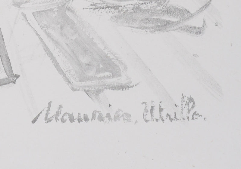 Maurice UTRILLO : Le vin du 14 juillet (noir), Gravure originale signée