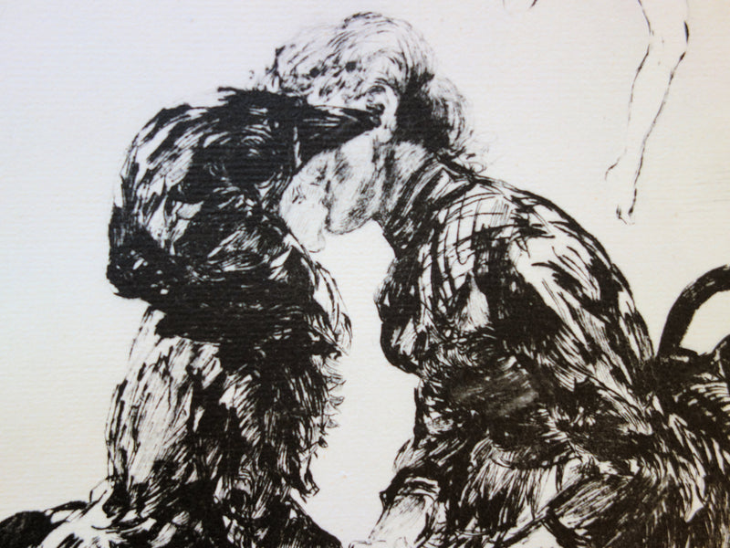 Paul RENOUARD : Baiser avant le ballet, Lithographie originale signée