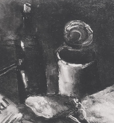Maurice DE VLAMINCK : Nature morte au journal (noir), Gravure originale signée