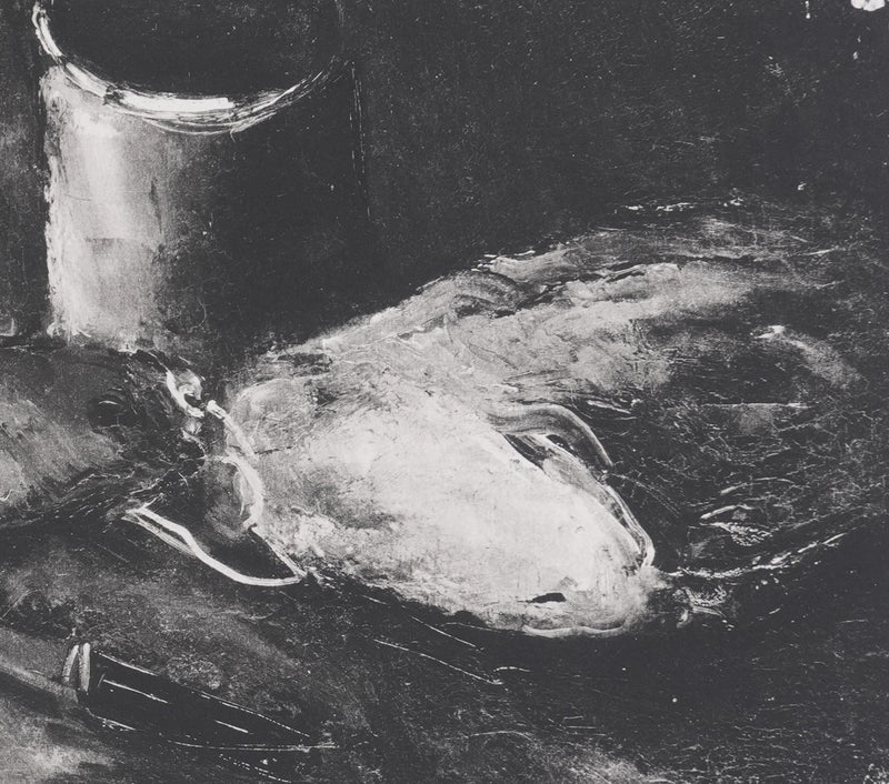 Maurice DE VLAMINCK : Nature morte au journal (noir), Gravure originale signée