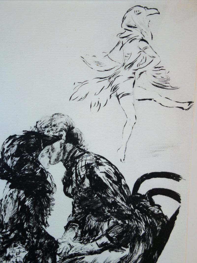 Paul RENOUARD : Baiser avant le ballet, Lithographie originale signée