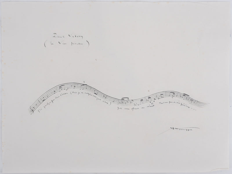 Gotfried HONEGGER : Phrase musicale (noir), Lithographie originale