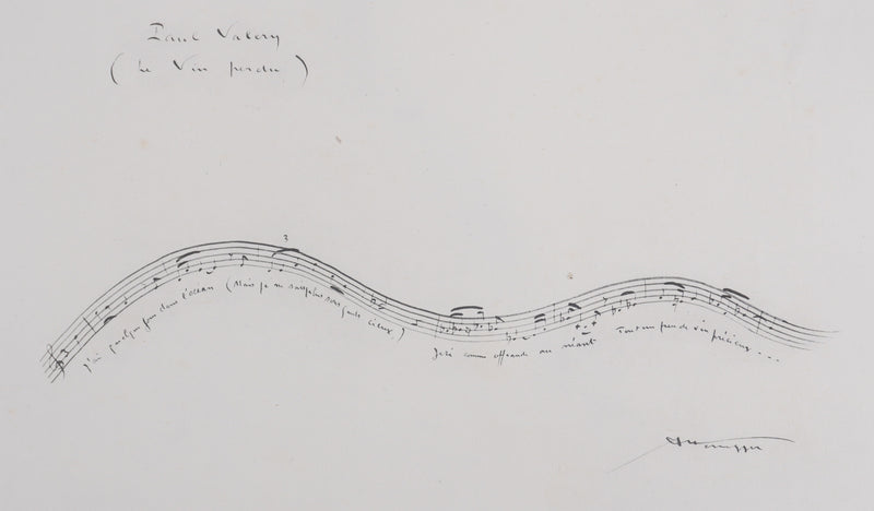 Gotfried HONEGGER : Phrase musicale (noir), Lithographie originale