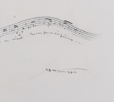 Gotfried HONEGGER : Phrase musicale (noir), Lithographie originale