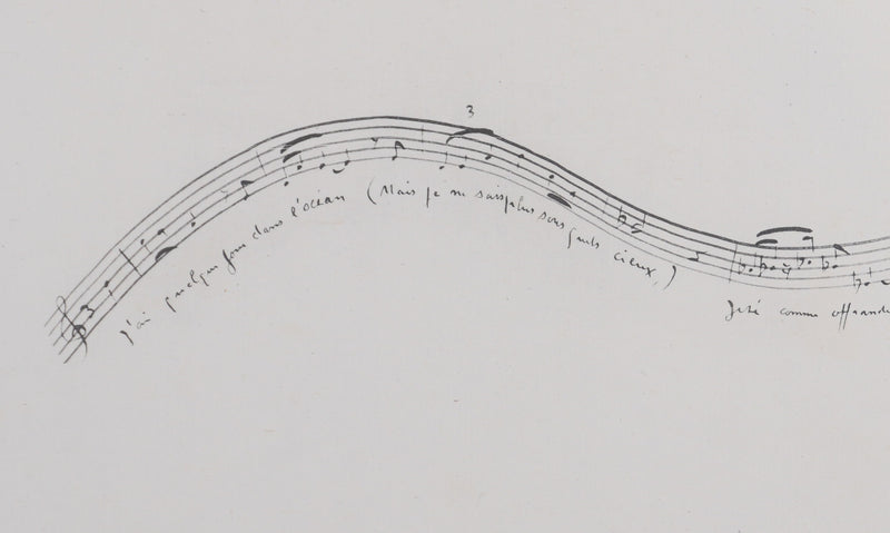 Gotfried HONEGGER : Phrase musicale (noir), Lithographie originale