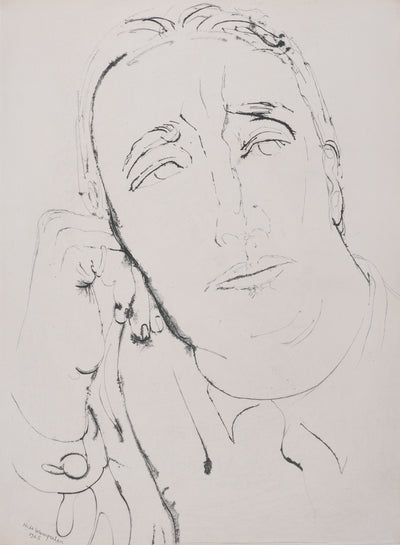 Henry de WAROQUIER : Visage à la main, Gravure originale signée