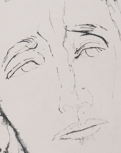 Henry de WAROQUIER : Visage à la main, Gravure originale signée