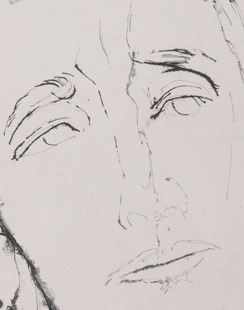 Henry de WAROQUIER : Visage à la main, Gravure originale signée