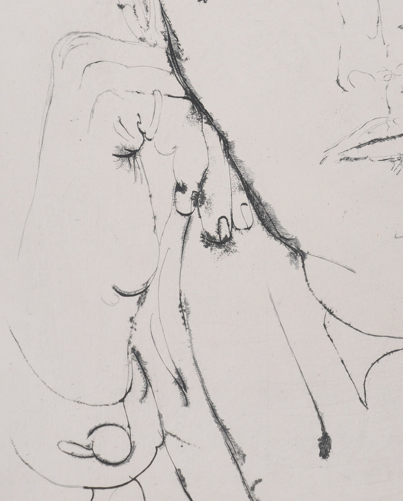 Henry de WAROQUIER : Visage à la main, Gravure originale signée