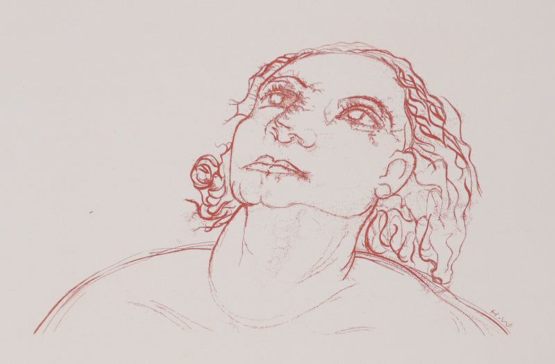 Henry de WAROQUIER : Femme pensive, Gravure originale signée