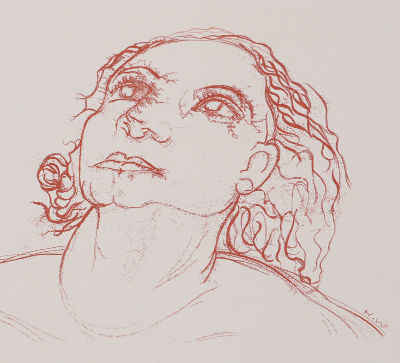 Henry de WAROQUIER : Femme pensive, Gravure originale signée