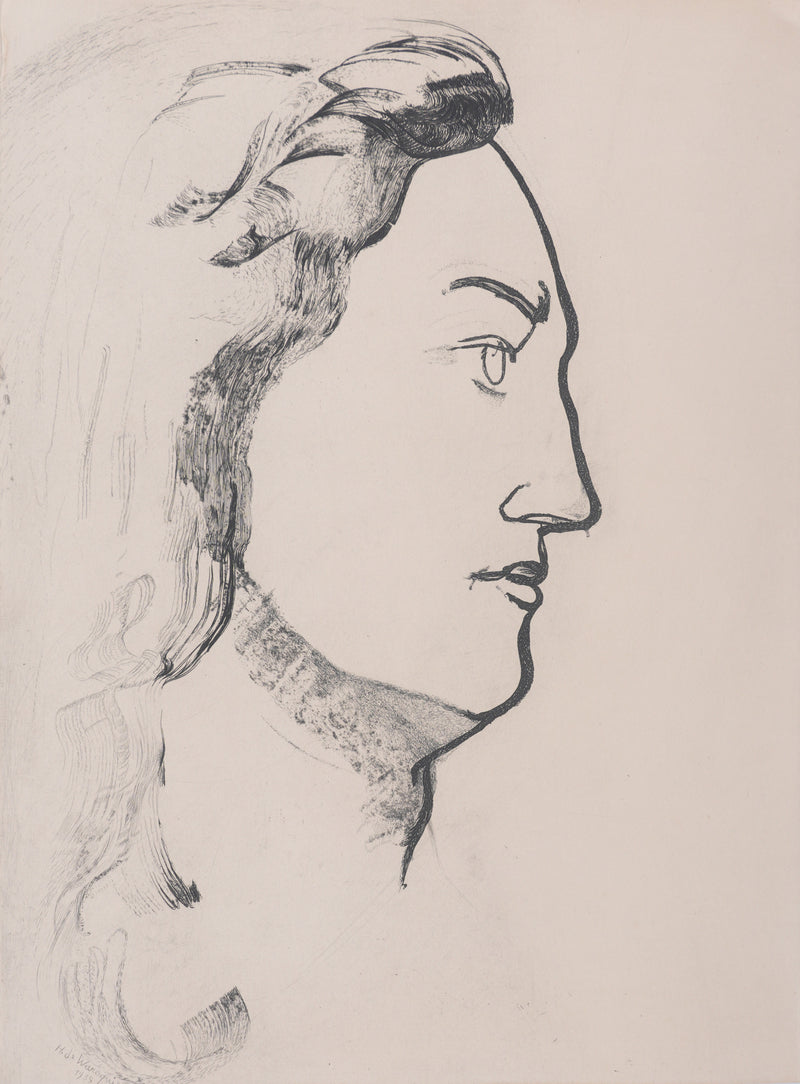 Henry de WAROQUIER : Profil, Gravure originale signée