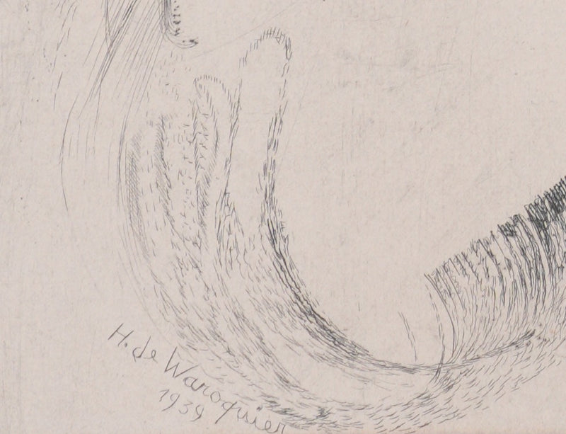 Henry de WAROQUIER : Profil, Gravure originale signée