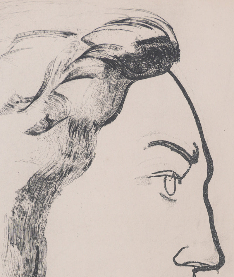 Henry de WAROQUIER : Profil, Gravure originale signée