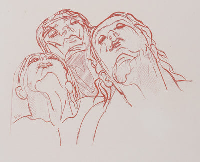 Henry de WAROQUIER : Trois femmes pensives, Gravure originale signée