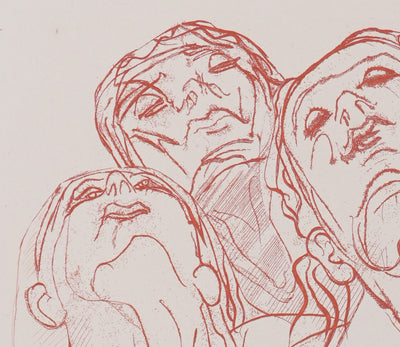 Henry de WAROQUIER : Trois femmes pensives, Gravure originale signée