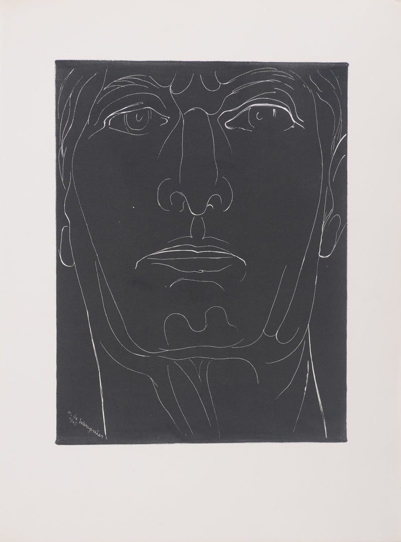 Henry de WAROQUIER : Portrait en clair-obscur, Gravure originale signée