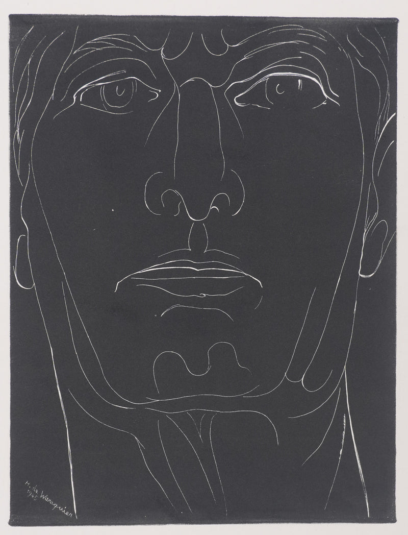 Henry de WAROQUIER : Portrait en clair-obscur, Gravure originale signée