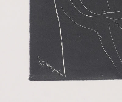 Henry de WAROQUIER : Portrait en clair-obscur, Gravure originale signée