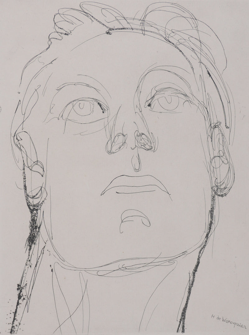 Henry de WAROQUIER : Portrait silencieux, Gravure originale signée