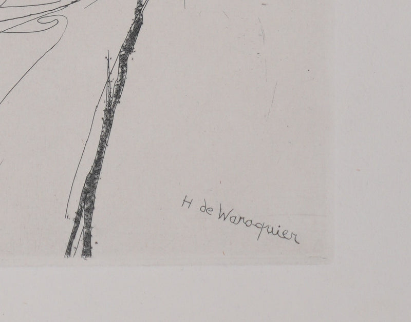 Henry de WAROQUIER : Portrait silencieux, Gravure originale signée
