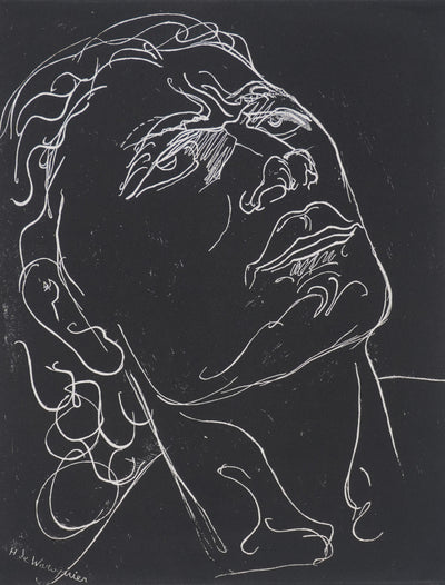 Henry de WAROQUIER :  Portrait dans l'ombre, Gravure originale signée
