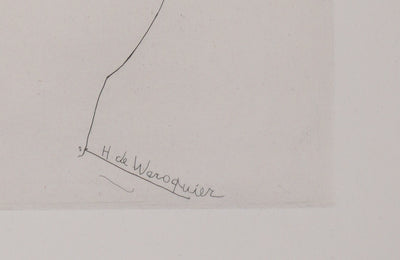 Henry de WAROQUIER : L’homme silencieux, Gravure originale signée