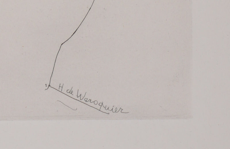 Henry de WAROQUIER : L’homme silencieux, Gravure originale signée
