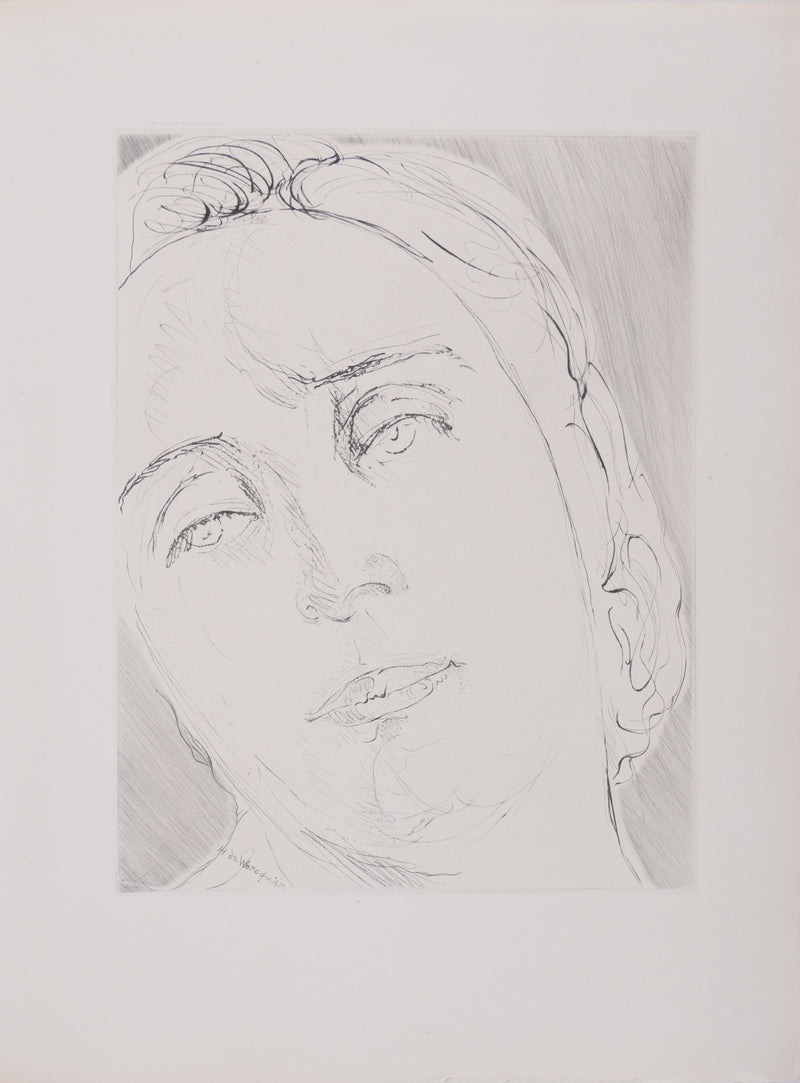 Henry de WAROQUIER : La femme rêveuse, Gravure originale signée
