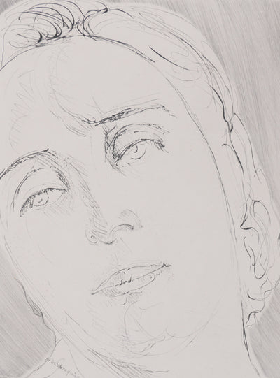 Henry de WAROQUIER : La femme rêveuse, Gravure originale signée