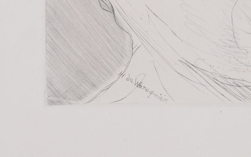 Henry de WAROQUIER : La femme rêveuse, Gravure originale signée