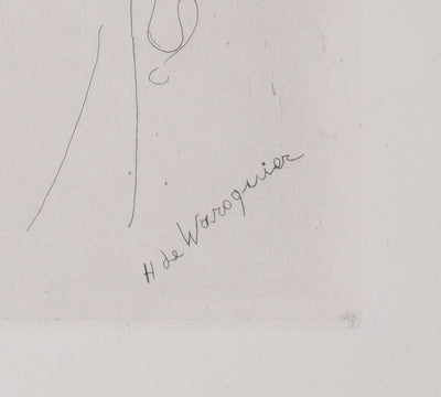 Henry de WAROQUIER : L'homme solitaire, Gravure originale signée