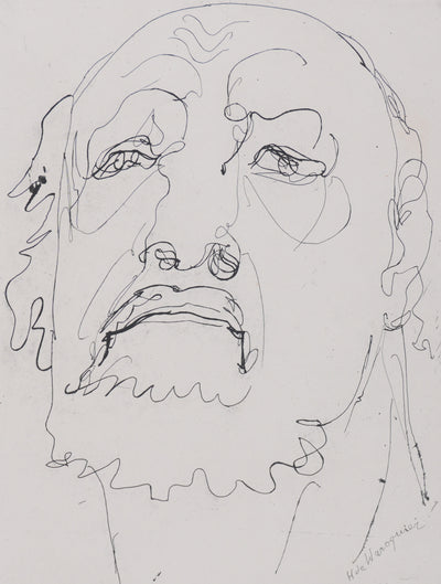 Henry de WAROQUIER : Portrait d'un homme barbu, Gravure originale signée