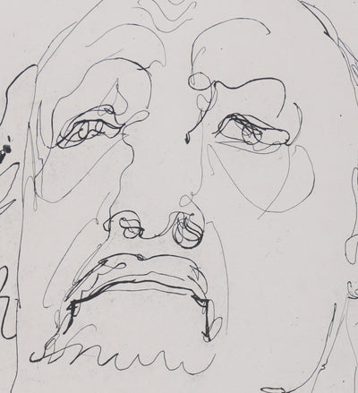 Henry de WAROQUIER : Portrait d'un homme barbu, Gravure originale signée
