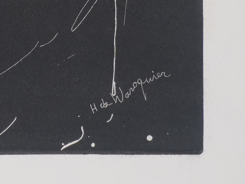 Henry de WAROQUIER : L’homme dans la nuit, Gravure originale signée