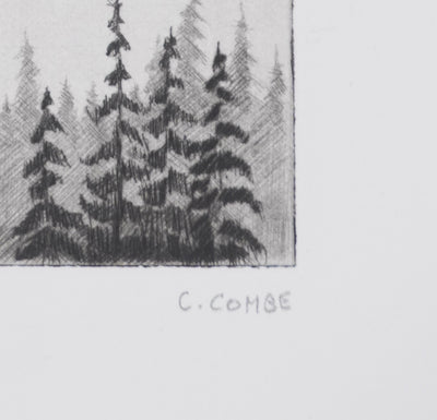 Camille COMBE : Lac norvégien, Gravure originale signée