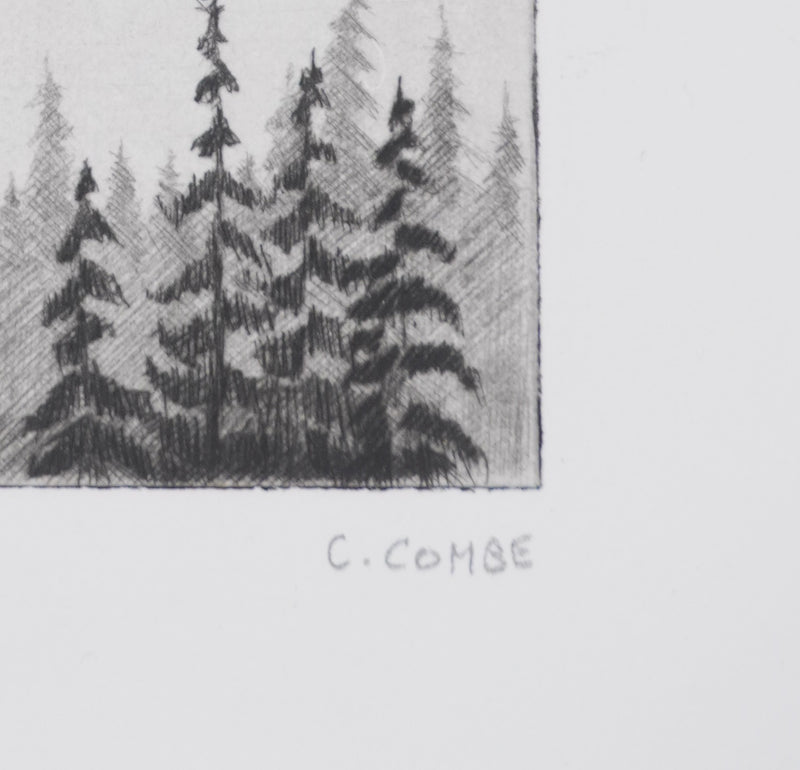 Camille COMBE : Lac norvégien, Gravure originale signée