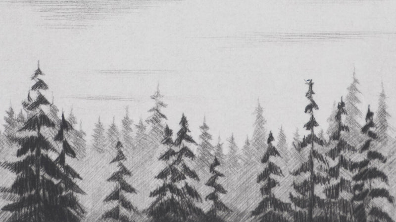 Camille COMBE : Lac norvégien, Gravure originale signée