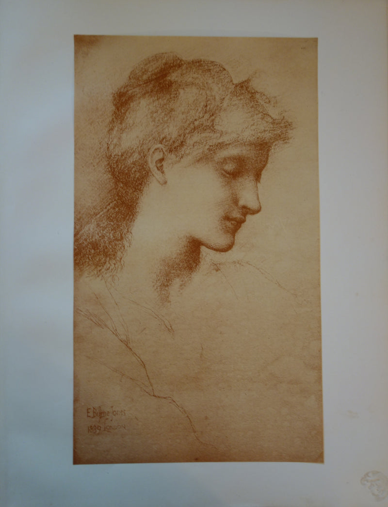 Edward BURNE-JONES : Beauté, Lithographie originale signée