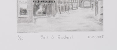 Camille COMBE : Soir à  Ausbach, Gravure originale signée