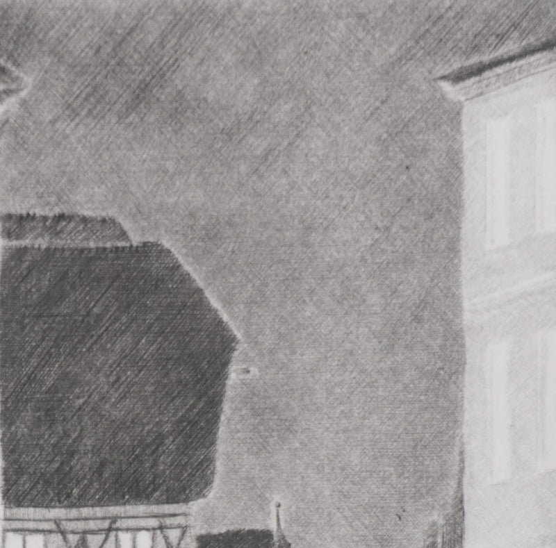 Camille COMBE : Soir à  Ausbach, Gravure originale signée